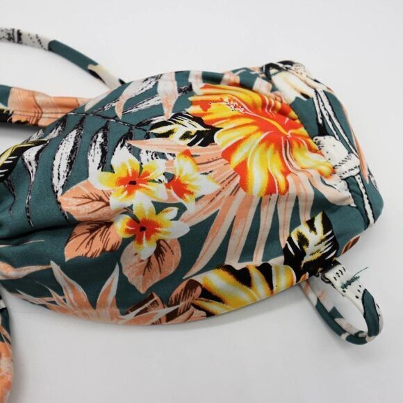 NEW Bikini Lab Tropical bandeau bikini‎ top, Teal, Medium - Picture 7 of 11